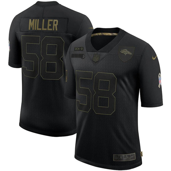Men's Denver Broncos #58 Von Miller Black NFL 2020 Salute To Service Limited Stitched Jersey